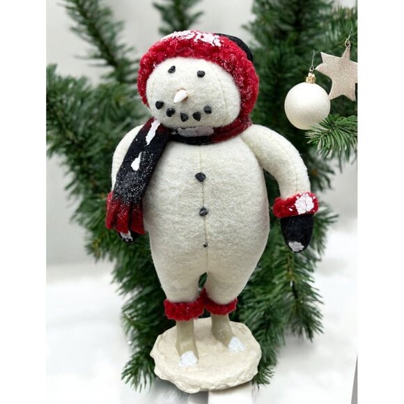 Vintage Cody Foster Primitive Snowman ESC Trading Rustic Folk Art 2002 9 Inch - Picture 1 of 8